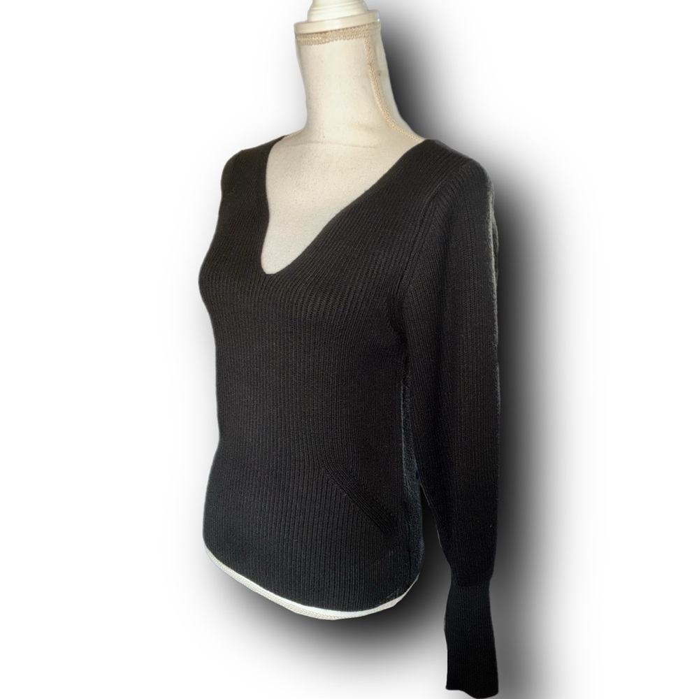 Philosophy Split Neck Balloon Sleeve Sweater - image 2